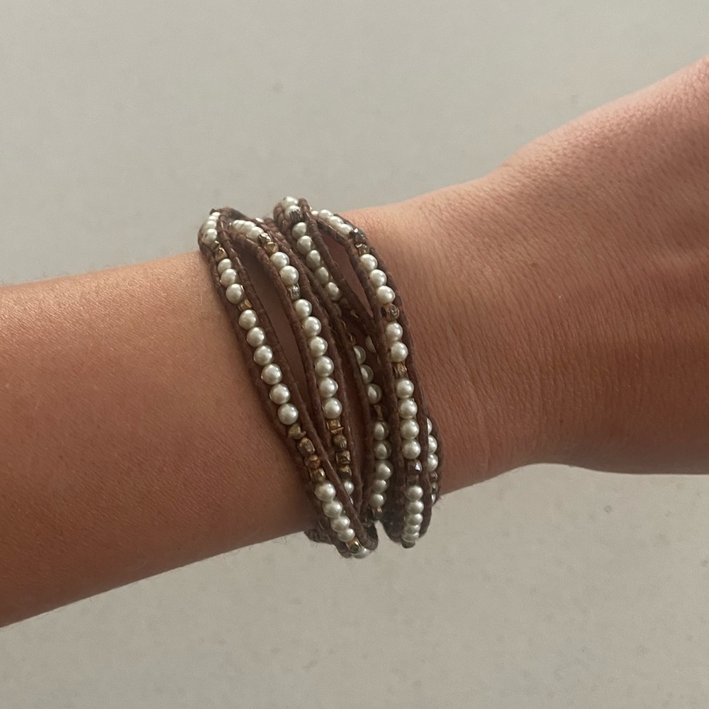 Chan Luu Wrap Bracelet with beads and pearls